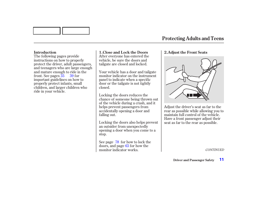 Protecting adults and teens | HONDA 2004 Odyssey - Owner's Manual User Manual | Page 14 / 296