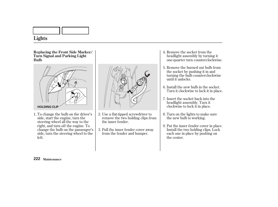 Lights | HONDA 2004 Odyssey - Owner's Manual User Manual | Page 225 / 296