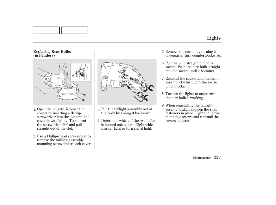 Lights | HONDA 2004 Odyssey - Owner's Manual User Manual | Page 226 / 296