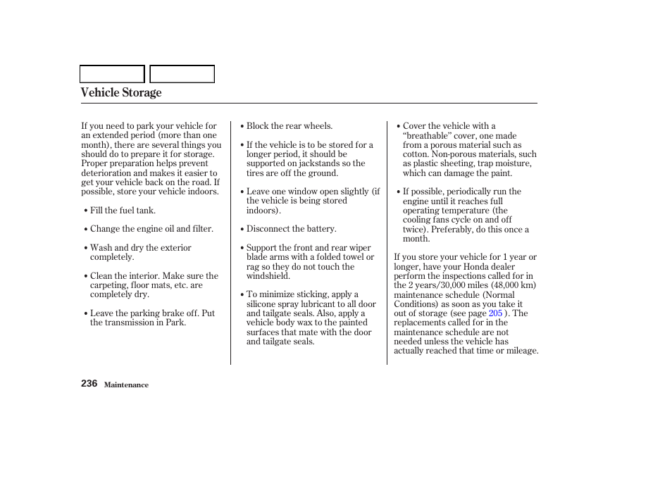 Vehicle storage | HONDA 2004 Odyssey - Owner's Manual User Manual | Page 239 / 296