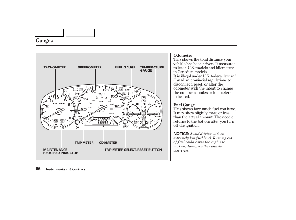 Gauges | HONDA 2004 Odyssey - Owner's Manual User Manual | Page 69 / 296