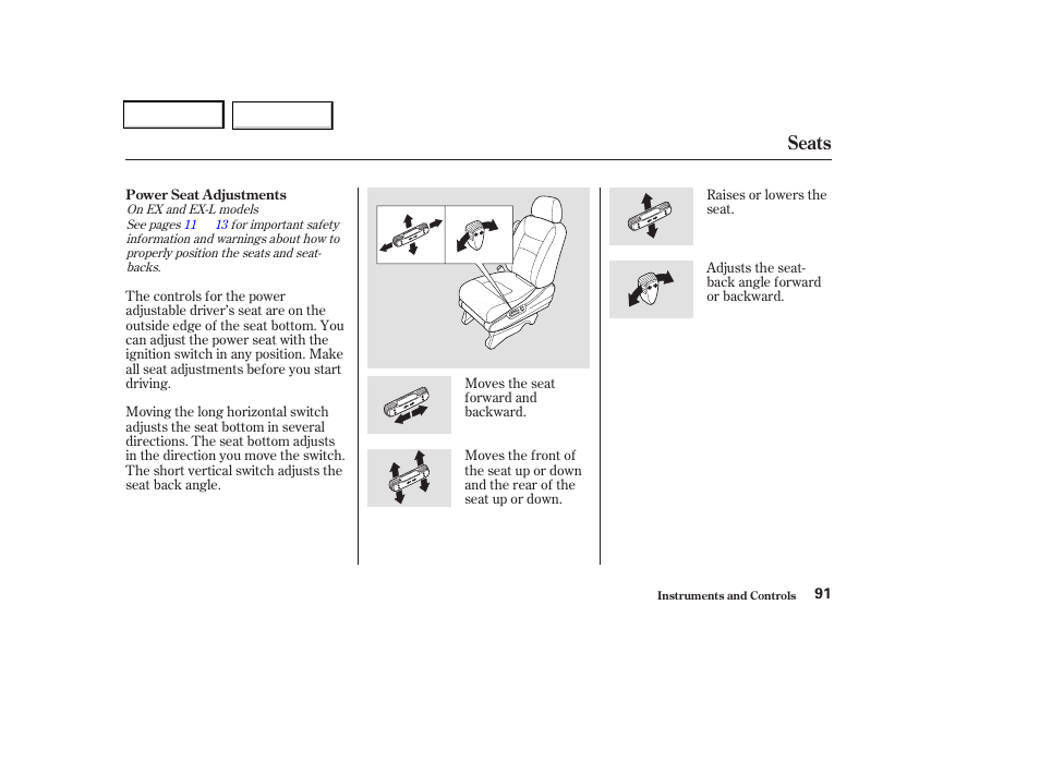 Seats | HONDA 2004 Odyssey - Owner's Manual User Manual | Page 94 / 296
