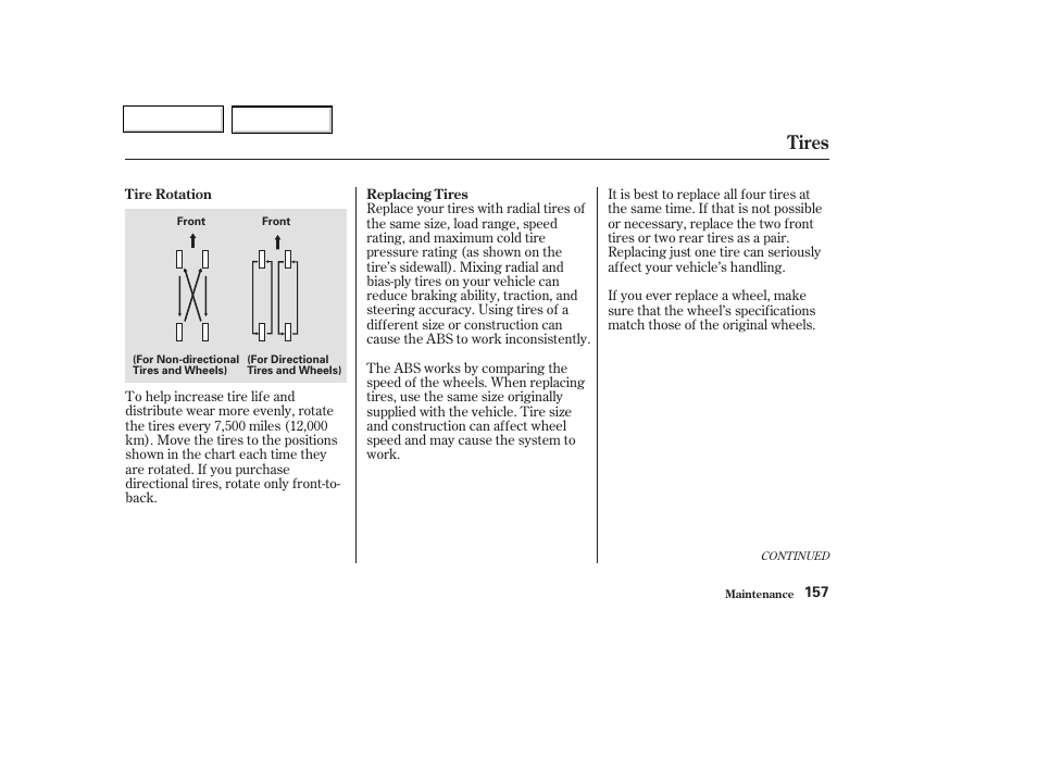 Tires | HONDA 2004 Insight  - Owner's Manual User Manual | Page 160 / 218