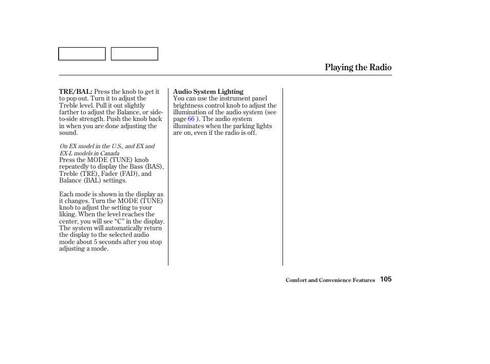 Playing the radio | HONDA 2004 CR-V - Owner's Manual User Manual | Page 109 / 256