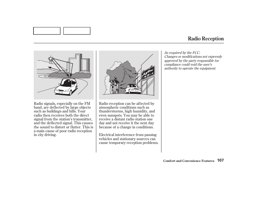 Radio reception | HONDA 2004 CR-V - Owner's Manual User Manual | Page 111 / 256