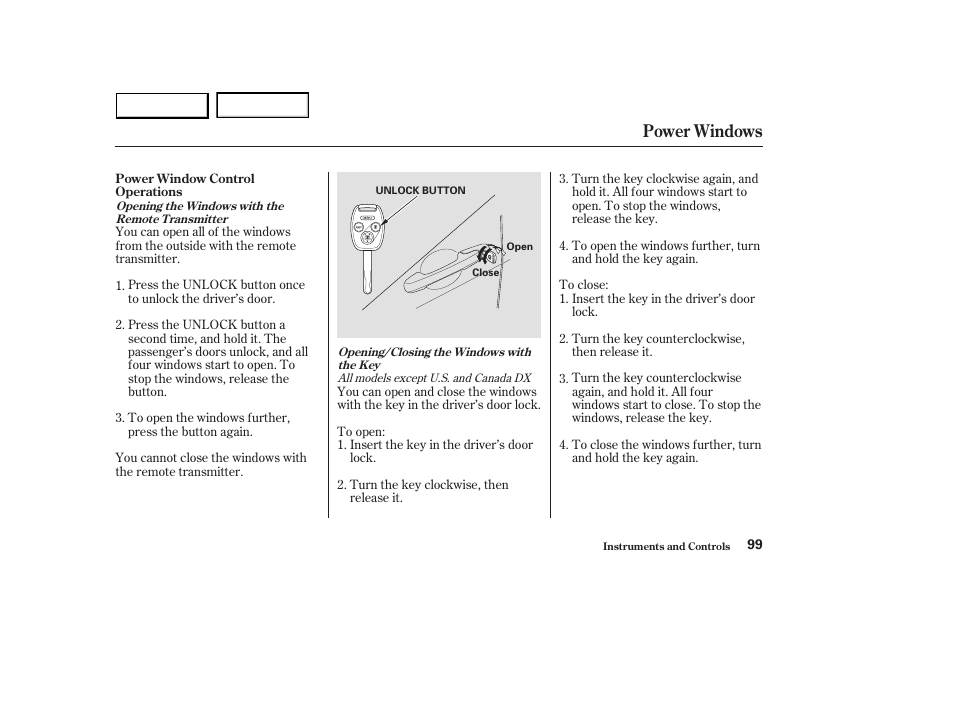 Power windows | HONDA 2003 Accord Sedan - Owner's Manual User Manual | Page 102 / 395