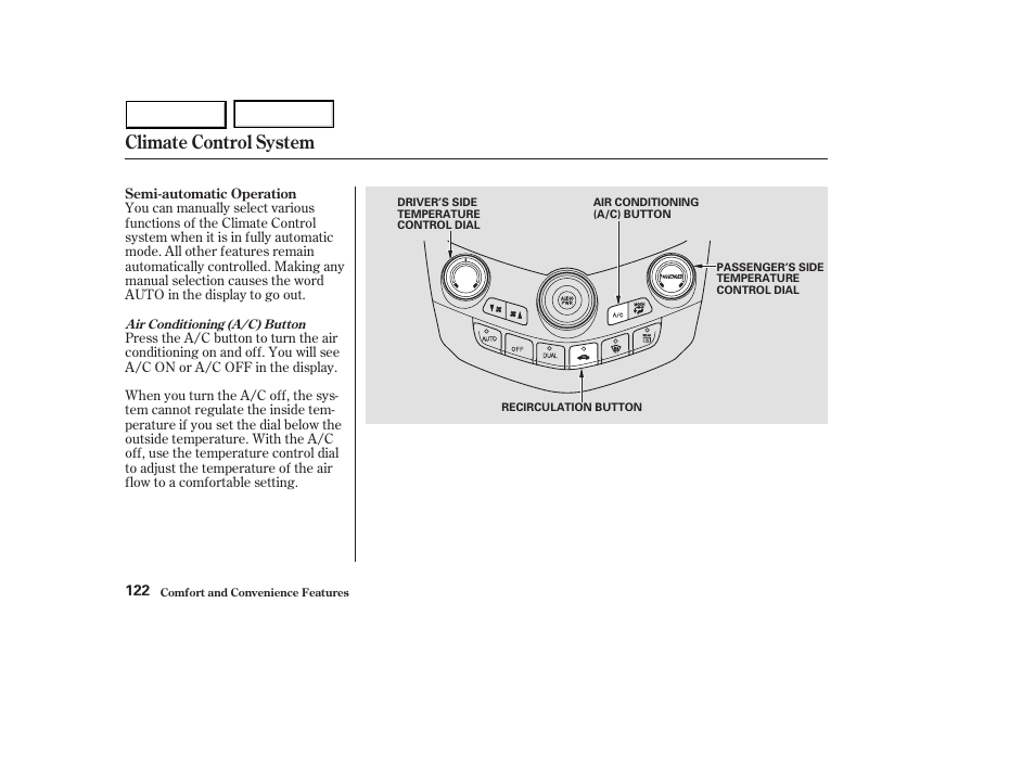 Climate control system | HONDA 2003 Accord Sedan - Owner's Manual User Manual | Page 125 / 395