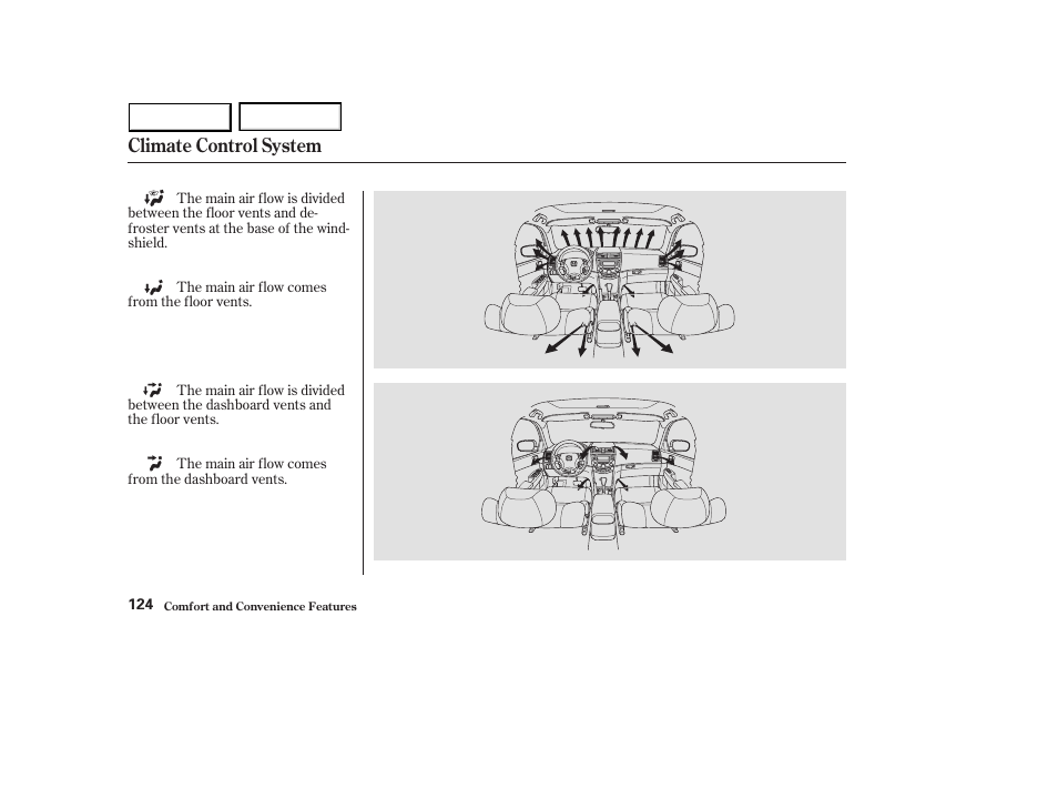 Climate control system | HONDA 2003 Accord Sedan - Owner's Manual User Manual | Page 127 / 395