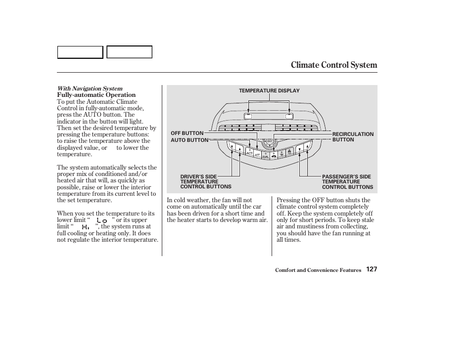 Climate control system | HONDA 2003 Accord Sedan - Owner's Manual User Manual | Page 130 / 395