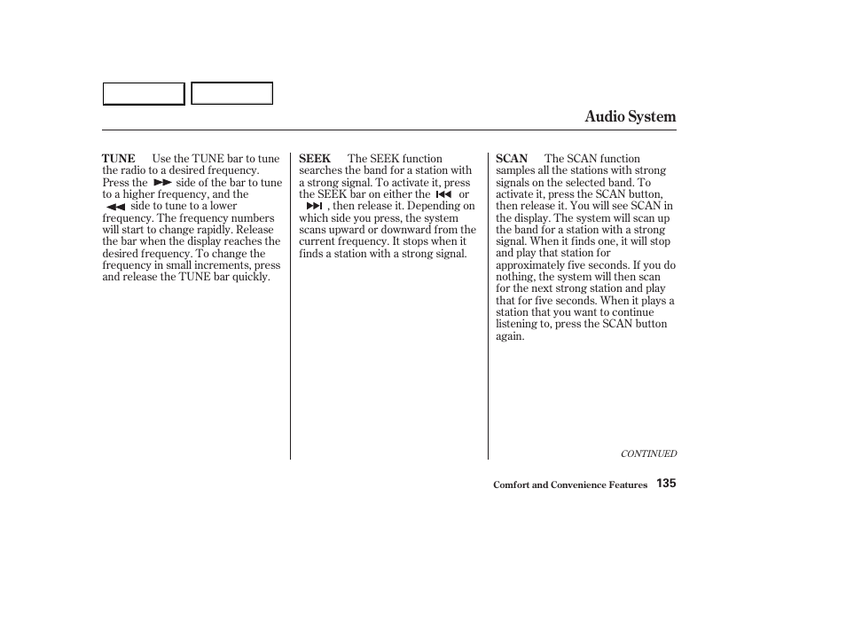 Audio system | HONDA 2003 Accord Sedan - Owner's Manual User Manual | Page 138 / 395