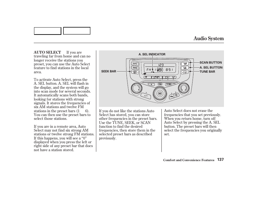 Audio system | HONDA 2003 Accord Sedan - Owner's Manual User Manual | Page 140 / 395