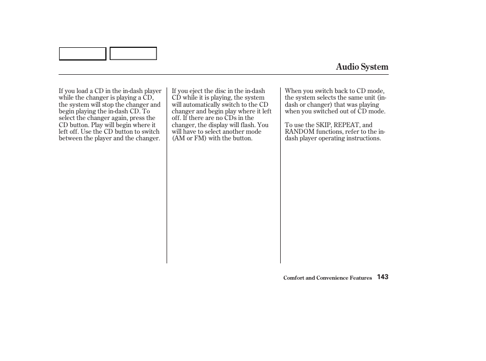 Audio system | HONDA 2003 Accord Sedan - Owner's Manual User Manual | Page 146 / 395