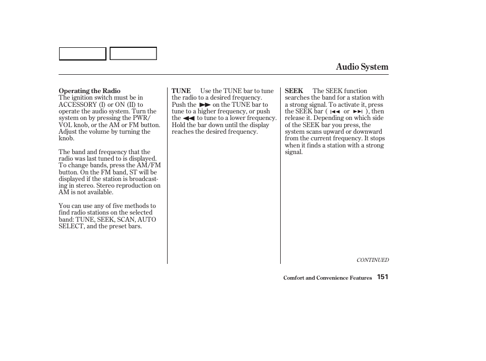 Audio system | HONDA 2003 Accord Sedan - Owner's Manual User Manual | Page 154 / 395