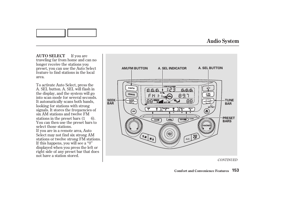 Audio system | HONDA 2003 Accord Sedan - Owner's Manual User Manual | Page 156 / 395