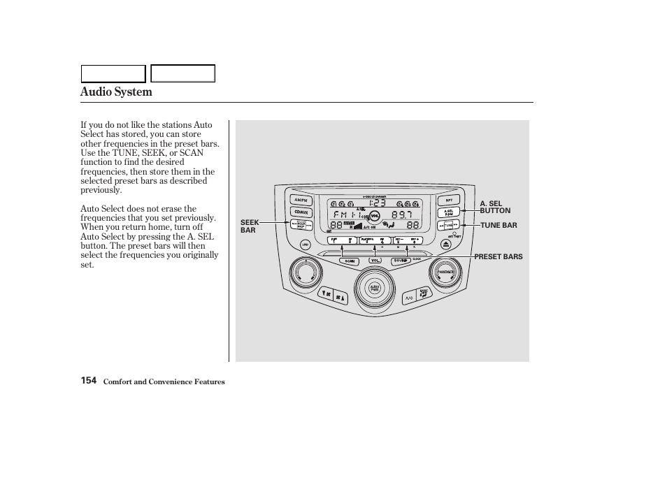 Audio system | HONDA 2003 Accord Sedan - Owner's Manual User Manual | Page 157 / 395