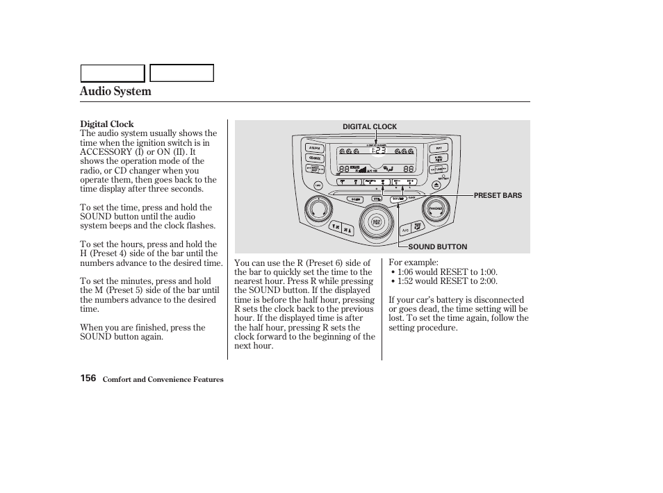 Audio system | HONDA 2003 Accord Sedan - Owner's Manual User Manual | Page 159 / 395