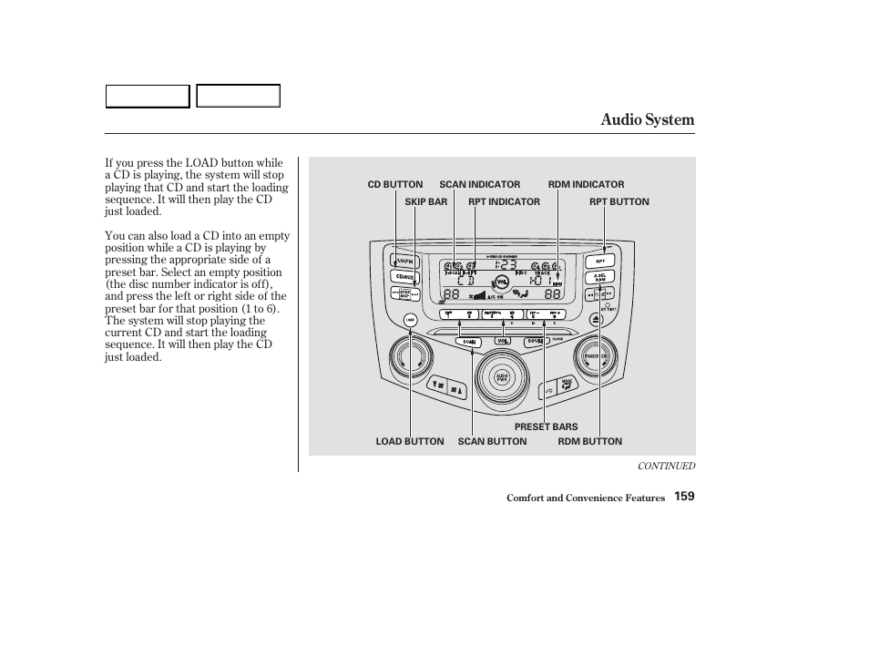Audio system | HONDA 2003 Accord Sedan - Owner's Manual User Manual | Page 162 / 395