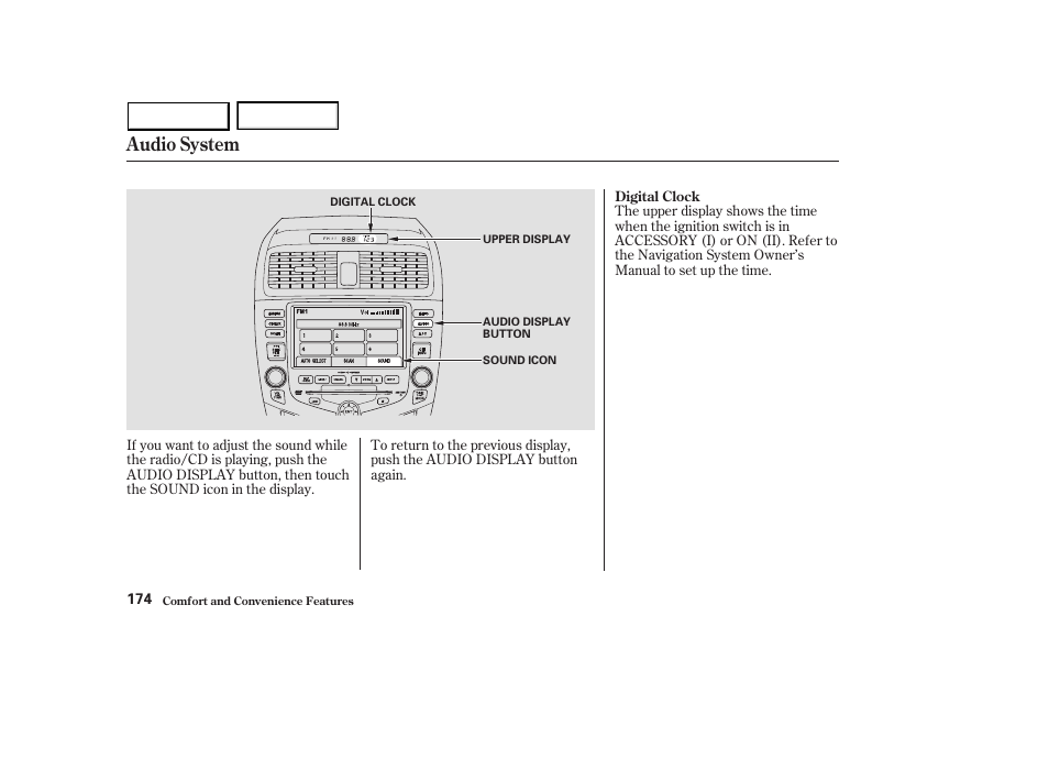 Audio system | HONDA 2003 Accord Sedan - Owner's Manual User Manual | Page 177 / 395