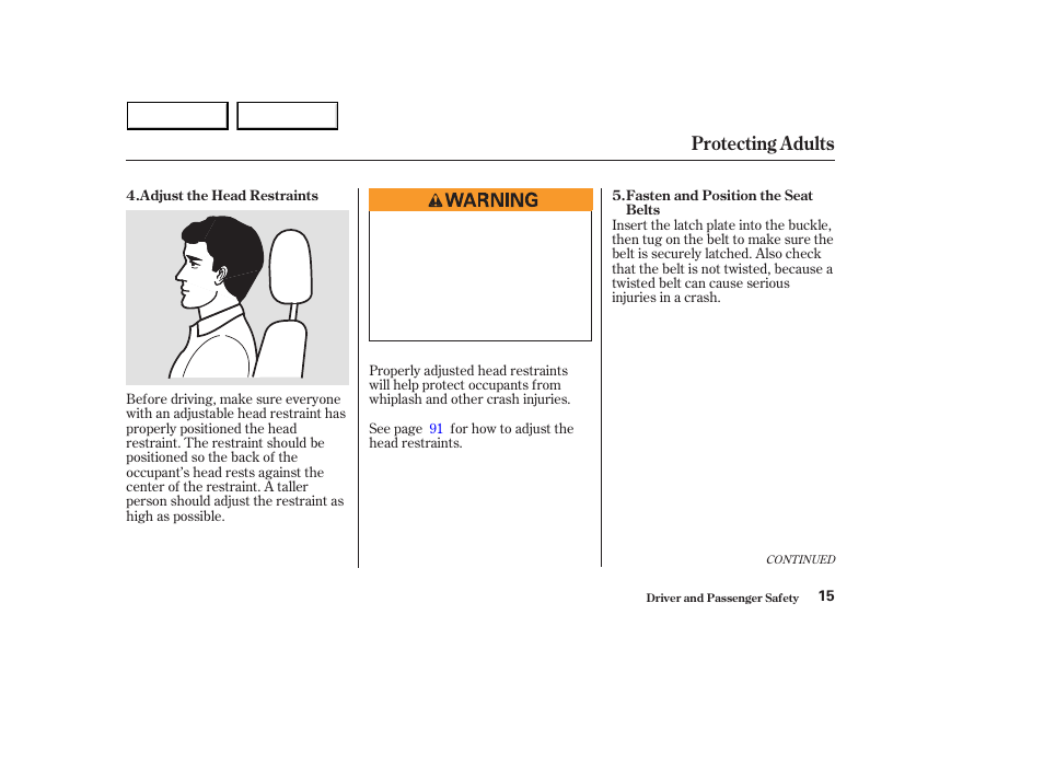 Protecting adults | HONDA 2003 Accord Sedan - Owner's Manual User Manual | Page 18 / 395