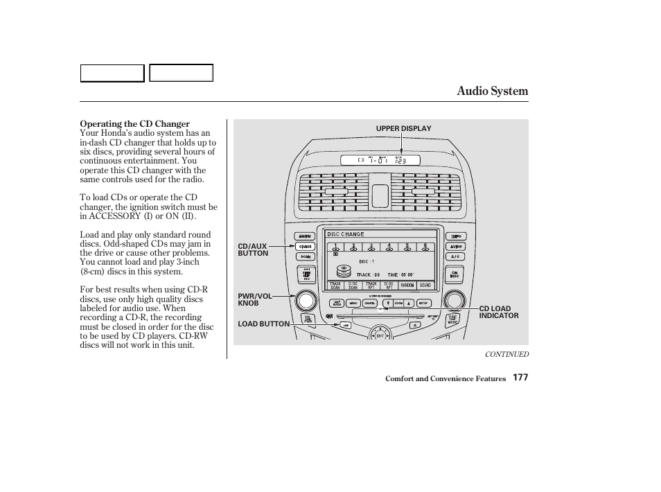 Audio system | HONDA 2003 Accord Sedan - Owner's Manual User Manual | Page 180 / 395