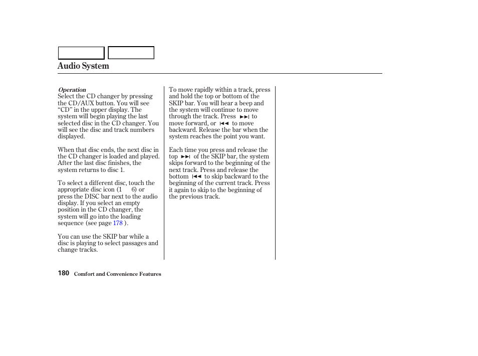 Audio system | HONDA 2003 Accord Sedan - Owner's Manual User Manual | Page 183 / 395