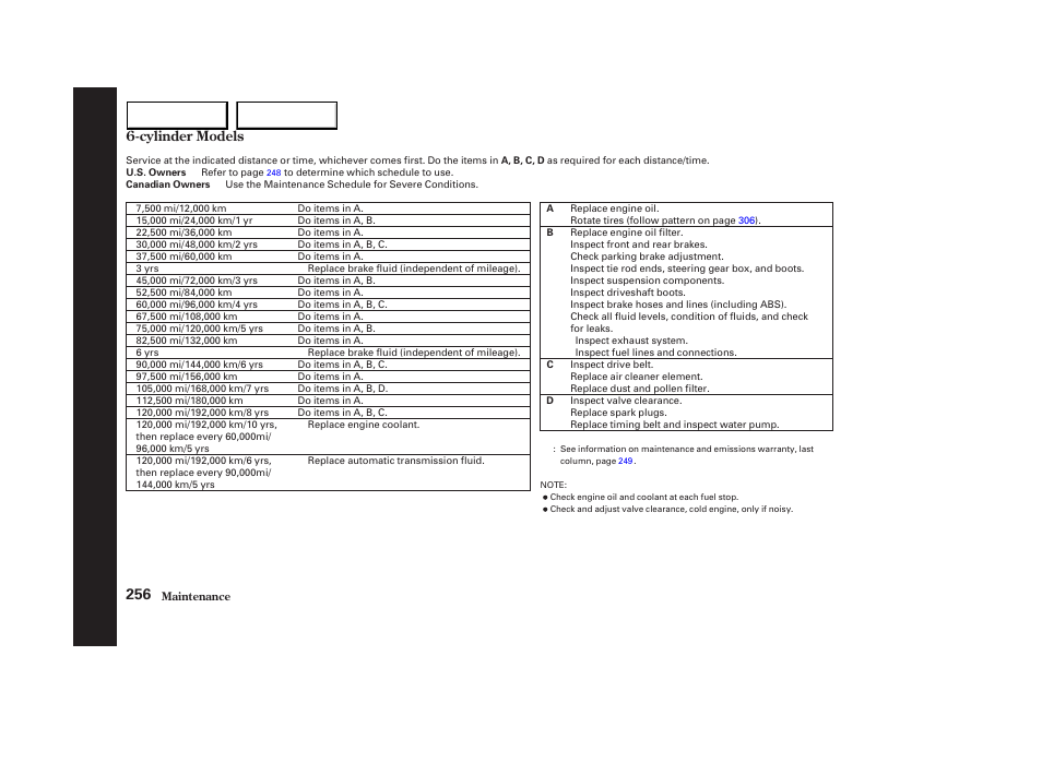 HONDA 2003 Accord Sedan - Owner's Manual User Manual | Page 259 / 395