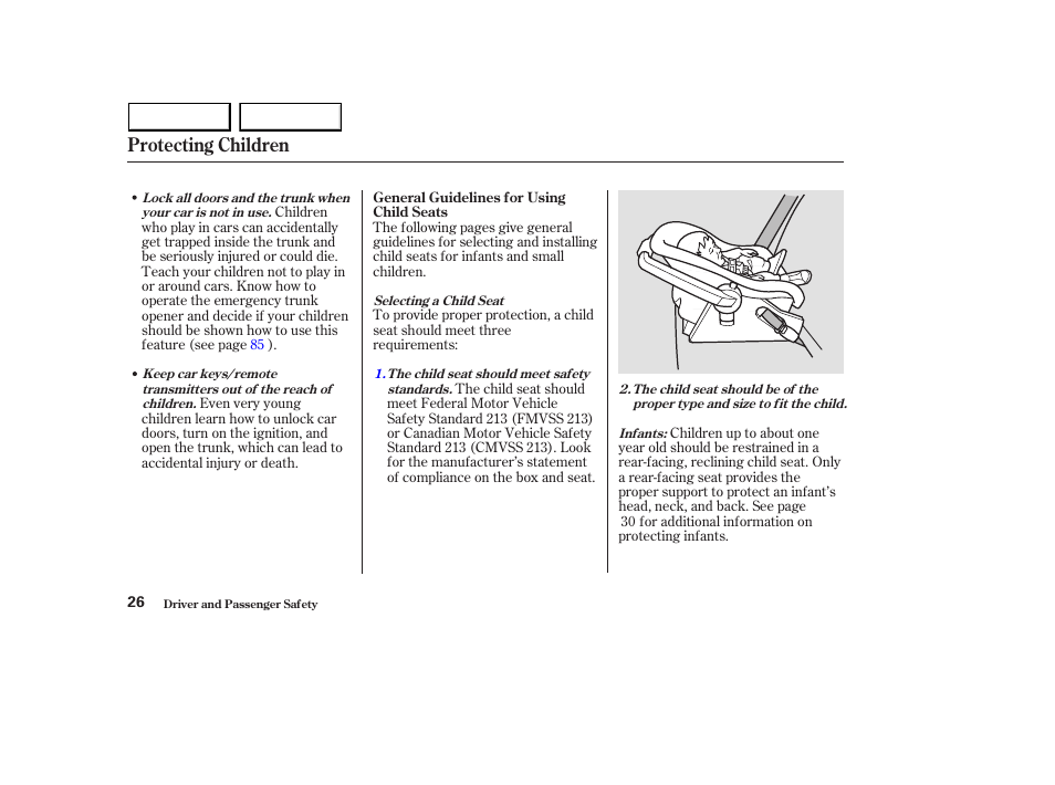 Protecting children | HONDA 2003 Accord Sedan - Owner's Manual User Manual | Page 29 / 395