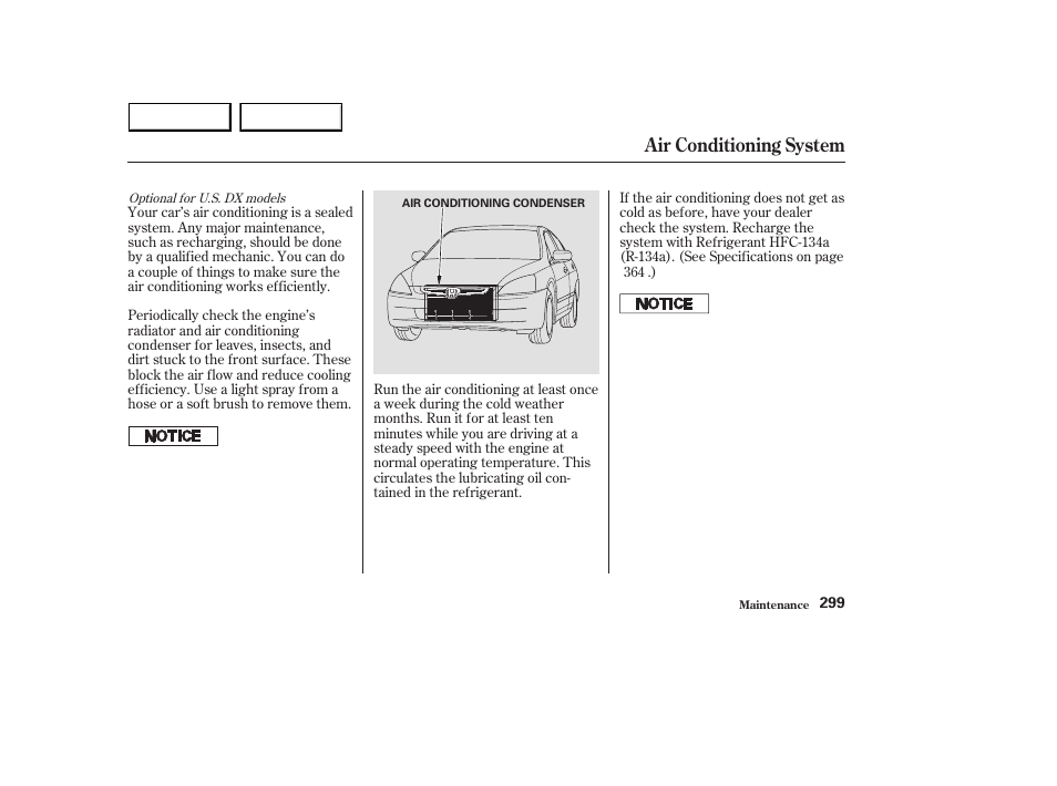 Air conditioning system | HONDA 2003 Accord Sedan - Owner's Manual User Manual | Page 302 / 395