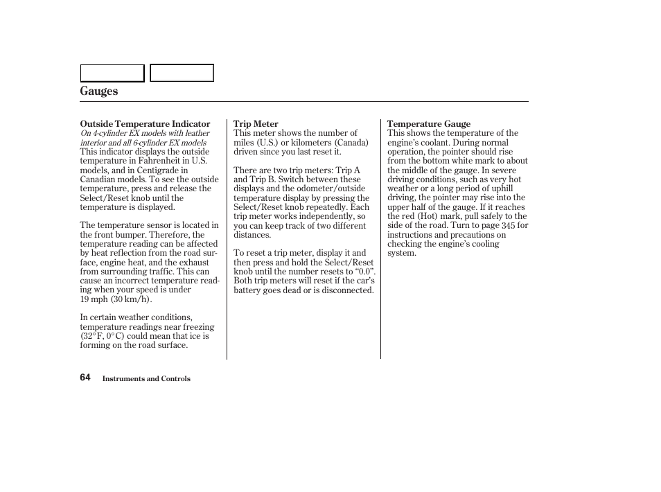 Gauges | HONDA 2003 Accord Sedan - Owner's Manual User Manual | Page 67 / 395