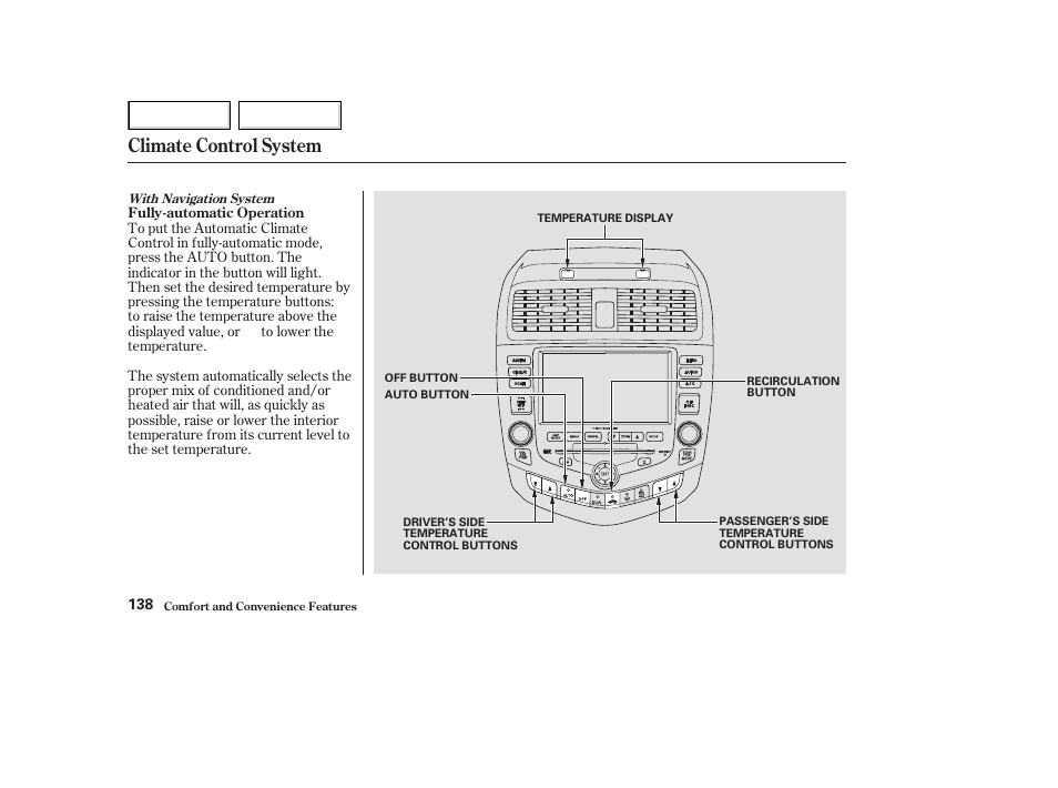 Climate control system | HONDA 2003 Accord Coupe - Owner's Manual User Manual | Page 141 / 429