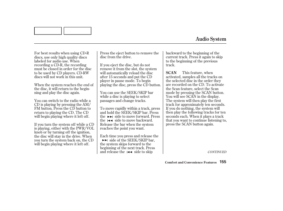 Audio system | HONDA 2003 Accord Coupe - Owner's Manual User Manual | Page 158 / 429