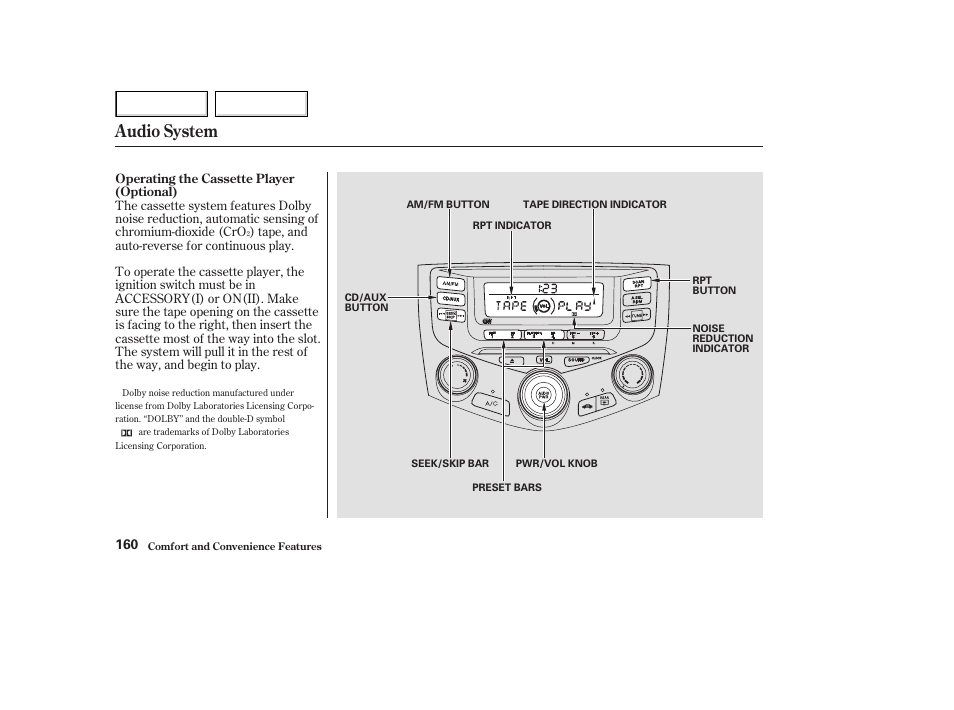 Audio system | HONDA 2003 Accord Coupe - Owner's Manual User Manual | Page 163 / 429