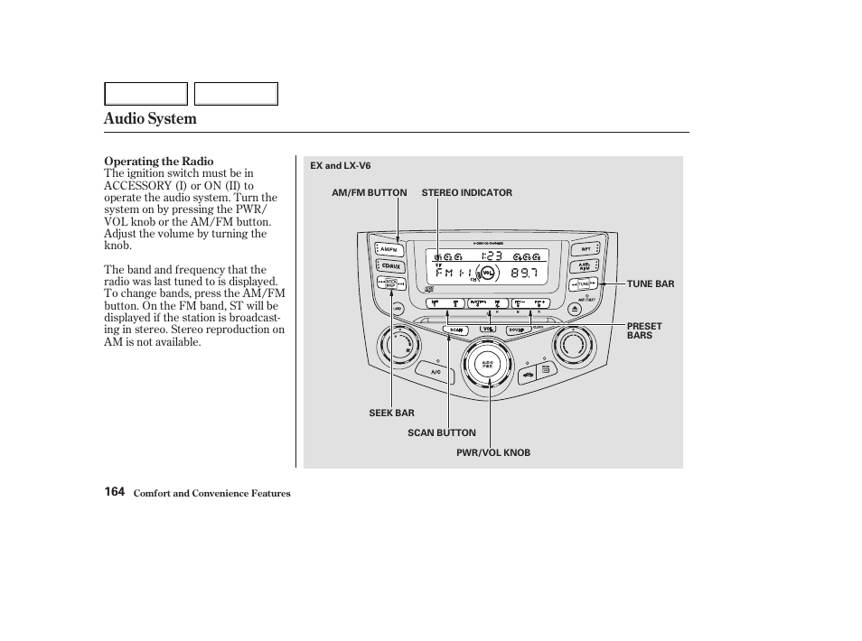 Audio system | HONDA 2003 Accord Coupe - Owner's Manual User Manual | Page 167 / 429