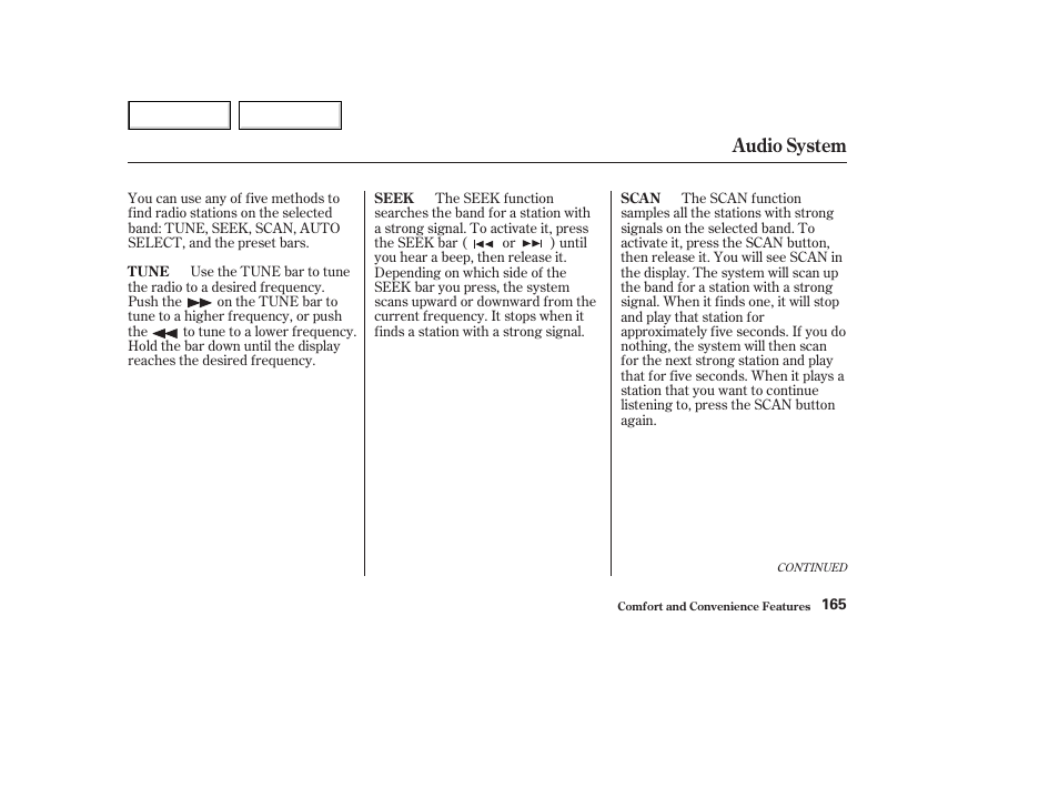 Audio system | HONDA 2003 Accord Coupe - Owner's Manual User Manual | Page 168 / 429