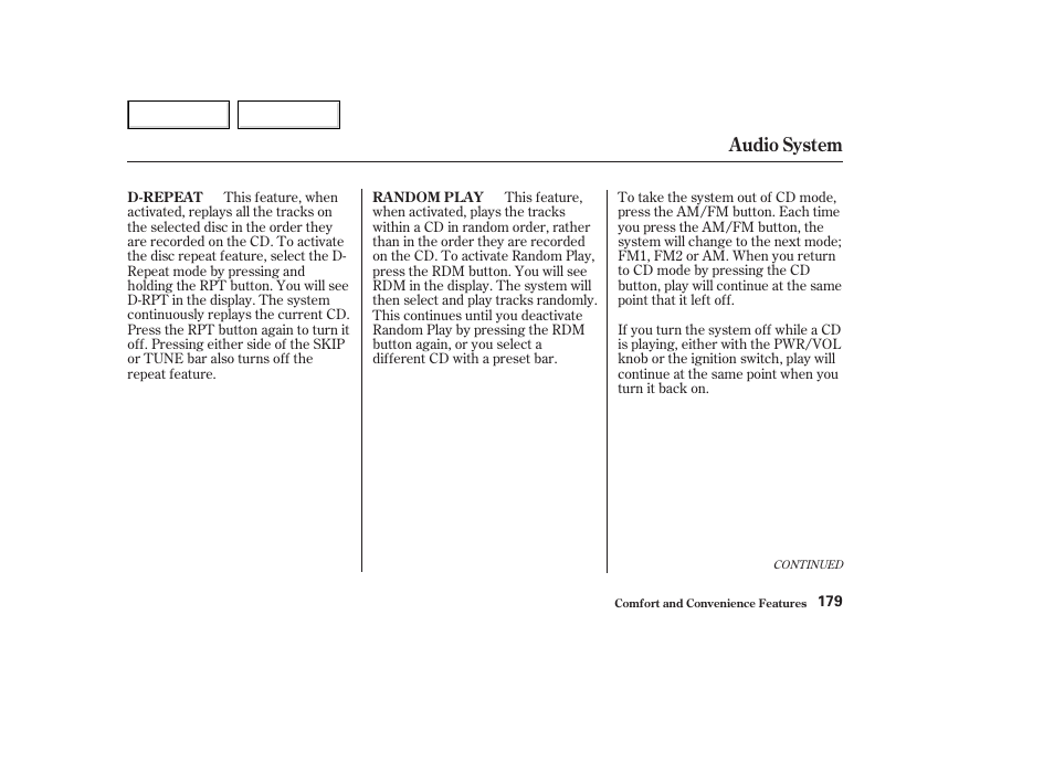 Audio system | HONDA 2003 Accord Coupe - Owner's Manual User Manual | Page 182 / 429