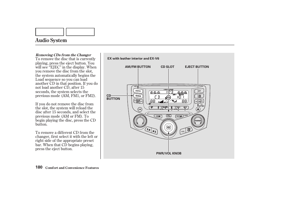 Audio system | HONDA 2003 Accord Coupe - Owner's Manual User Manual | Page 183 / 429