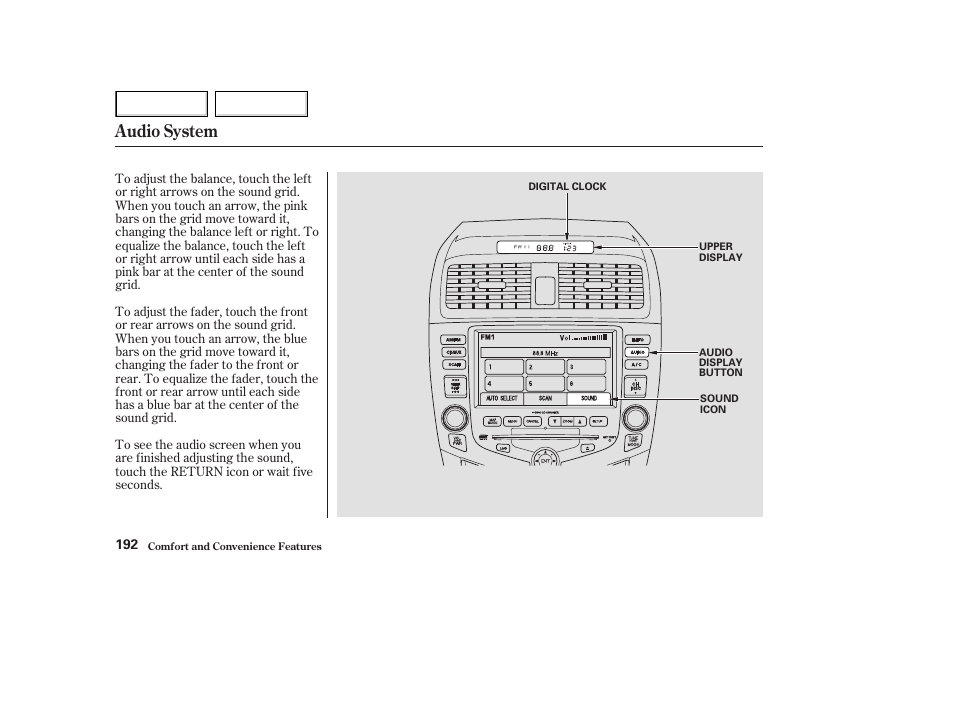 Audio system | HONDA 2003 Accord Coupe - Owner's Manual User Manual | Page 195 / 429