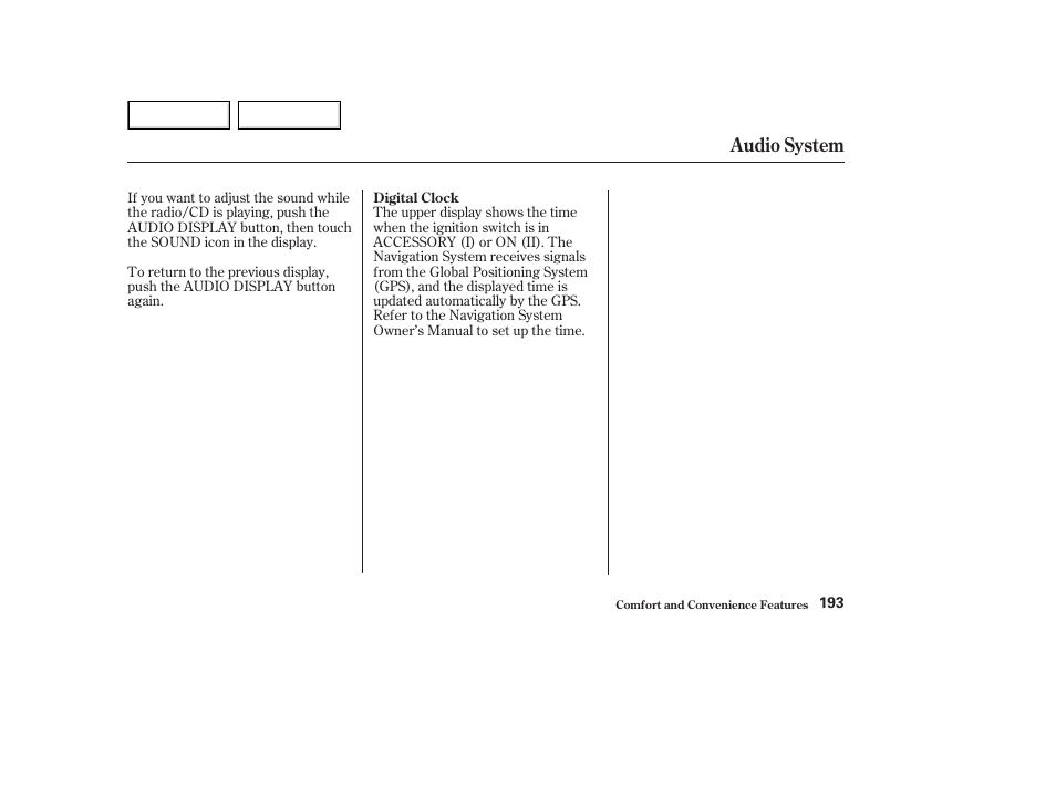 Audio system | HONDA 2003 Accord Coupe - Owner's Manual User Manual | Page 196 / 429