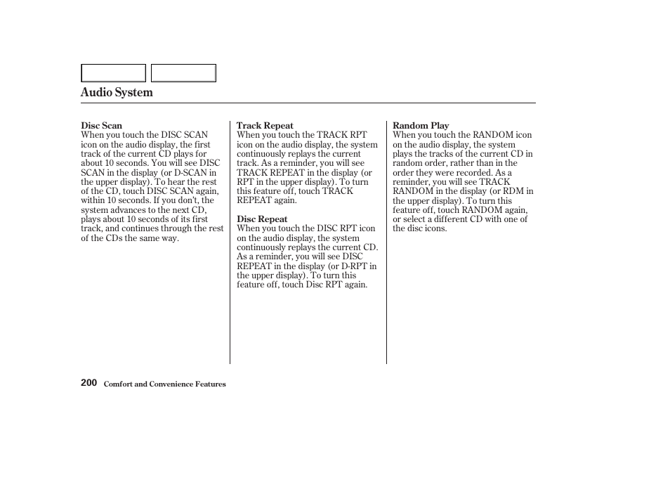 Audio system | HONDA 2003 Accord Coupe - Owner's Manual User Manual | Page 203 / 429