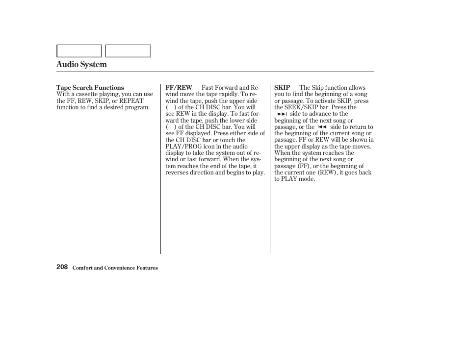 Audio system | HONDA 2003 Accord Coupe - Owner's Manual User Manual | Page 211 / 429