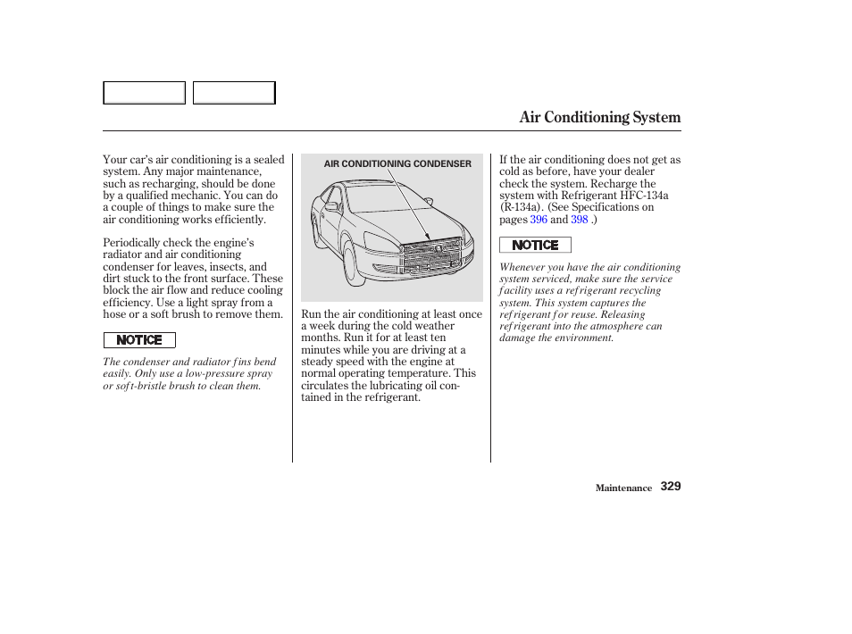 Air conditioning system | HONDA 2003 Accord Coupe - Owner's Manual User Manual | Page 332 / 429
