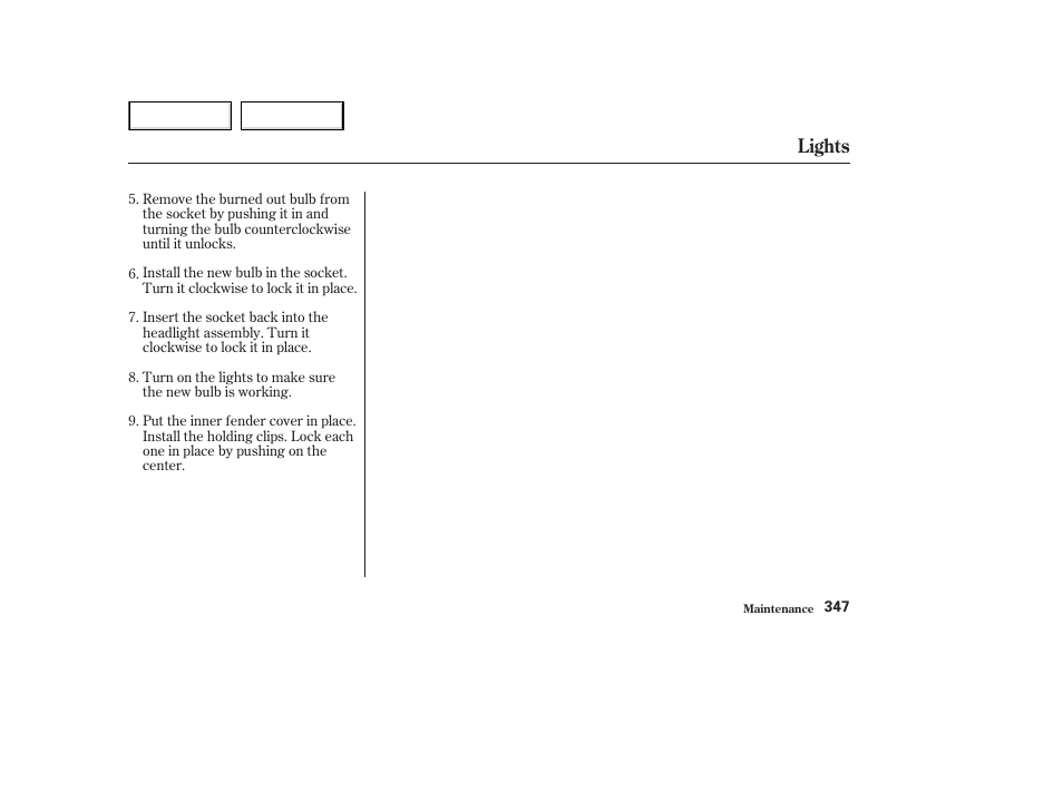 Lights | HONDA 2003 Accord Coupe - Owner's Manual User Manual | Page 350 / 429