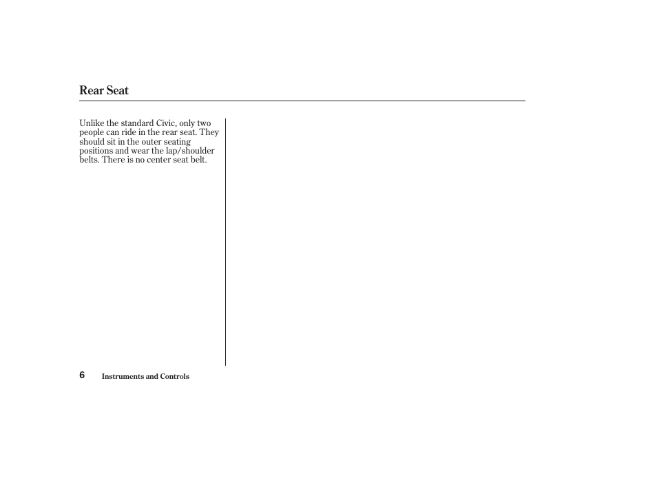 Rear seat | HONDA 2003 Civic GX - Owner's Manual User Manual | Page 7 / 50