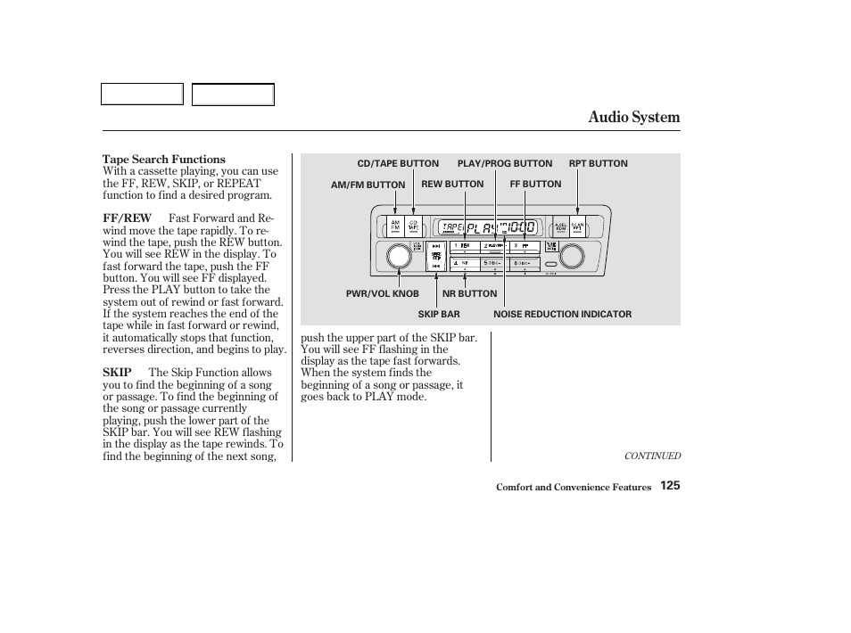 Audio system | HONDA 2003 Civic Coupe - Owner's Manual User Manual | Page 128 / 319