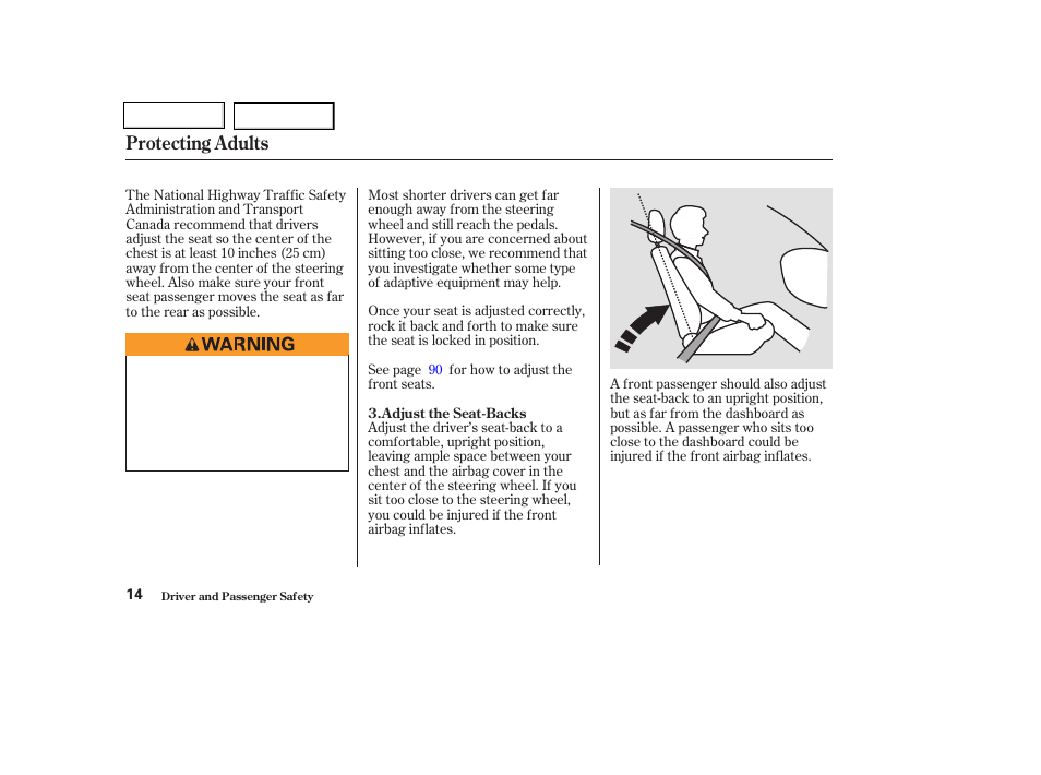 Protecting adults | HONDA 2003 Civic Coupe - Owner's Manual User Manual | Page 17 / 319