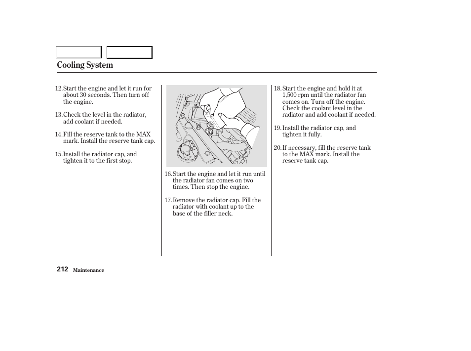 Cooling system | HONDA 2003 Civic Coupe - Owner's Manual User Manual | Page 215 / 319