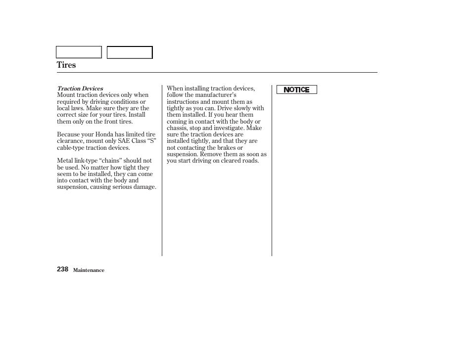 Tires | HONDA 2003 Civic Coupe - Owner's Manual User Manual | Page 241 / 319