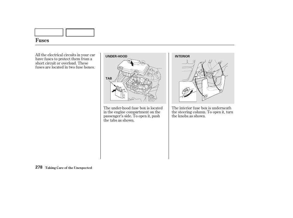 Fuses | HONDA 2003 Civic Coupe - Owner's Manual User Manual | Page 281 / 319