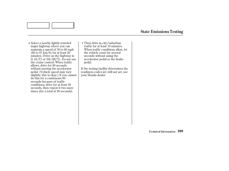 State emissions testing | HONDA 2003 Civic Coupe - Owner's Manual User Manual | Page 302 / 319