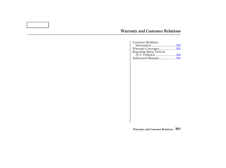 Warranty and customer relations | HONDA 2003 Civic Coupe - Owner's Manual User Manual | Page 304 / 319
